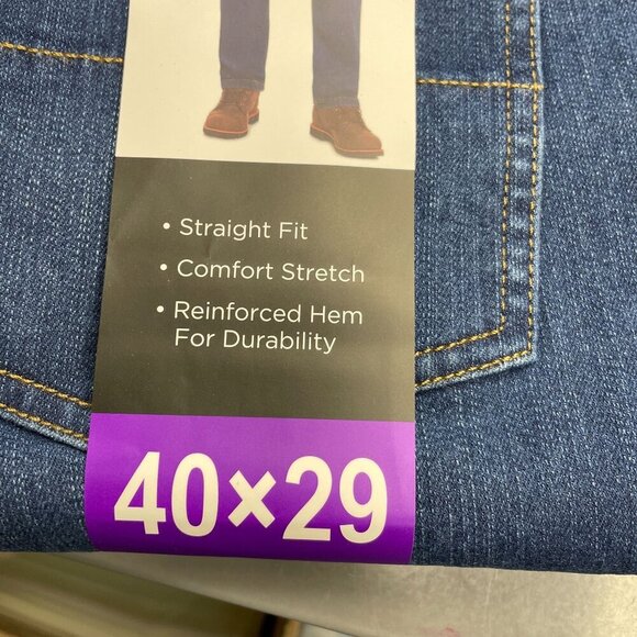 NEW Kirkland Men's Jeans 40x29 Straight Fit Comfort Stretch Durable - Picture 5 of 7